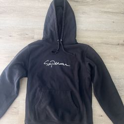supreme classic script hooded sweatshirt black medium
