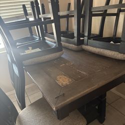 6 Chair Family Dining Table With Pull Put Drawers & Bottom Storage