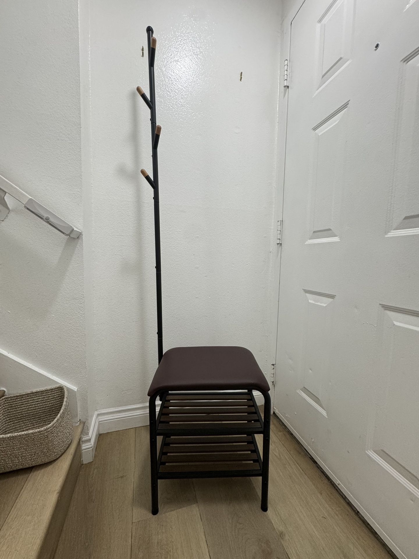 Coat Rack With Shoe Rack & Bench 3-1