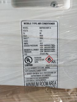 Portable Window A/C, works great, specs in photo of data label