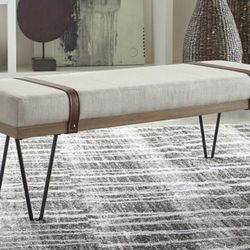 Strap Beige Accent Bench 