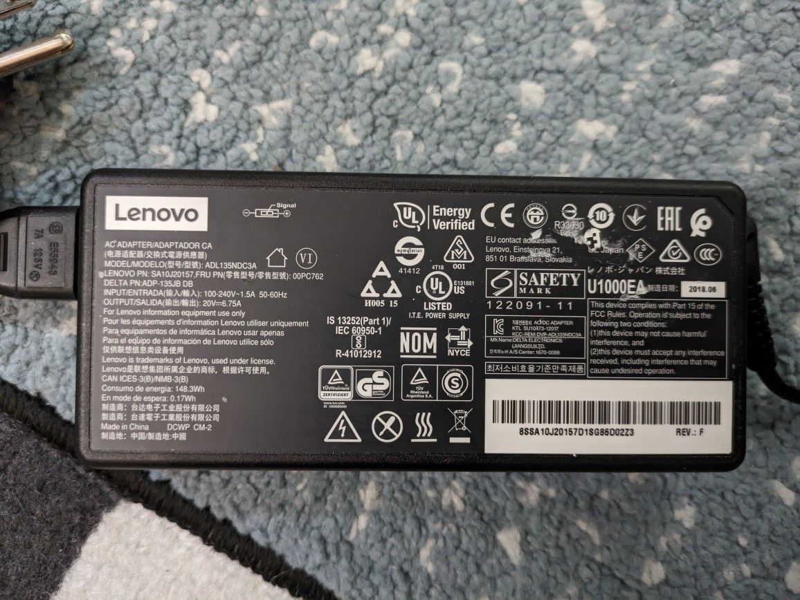 Genuine LENOVO 135W Square Port Charger