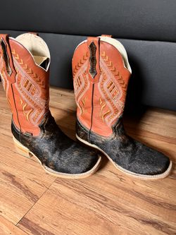 Botas De Piel De Res. Pelo De Vaca. Cowboy Boots. Size 8