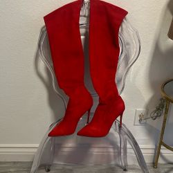 Suede High Heel Boots