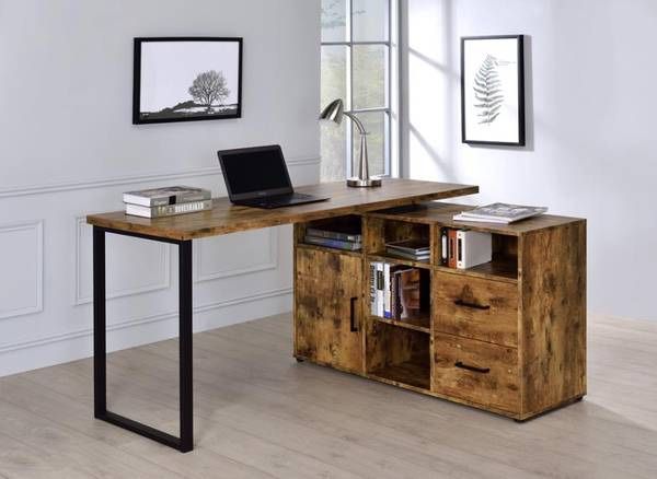 Cute L-Shaped Desk In Antique Nutmeg Finish!! SALE!