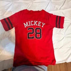 Mickey Mouse #28 Red Jersey T-Shirt