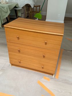 Wood Three Drawer Dresser