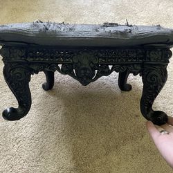 Pierced Cast Iron Ornate Antique Footstool