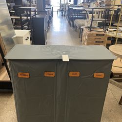 SONGMICS 55.4 Gallon (210 L) Laundry Hamper 4-Compartment Basket Sorter w/ Lid - Dark Gray