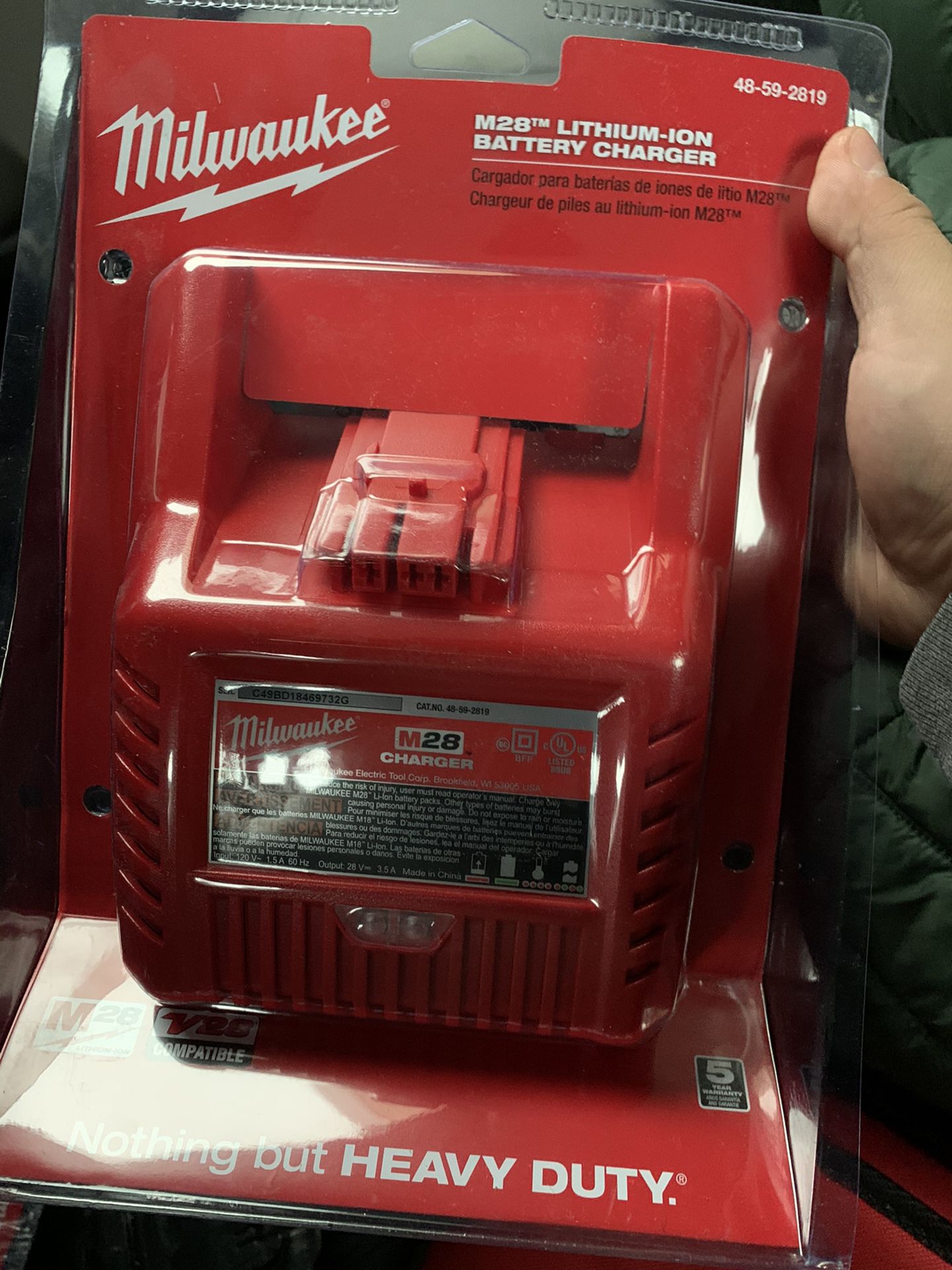 New Milwaukee M28 charger