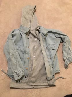 Jean jacket and inner liner sweatshirt