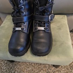 Harley Davidson Womens Motorcycle Tegan Size 6.5 m Black Leather boot 
