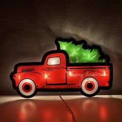  Holiday Time Shimmer Holographic Light-Up Truck With Christmas Tree Window Decor✨See Full Details Below 