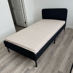 IKEA Twin Size Dark Gray Bed Frame and Innerspring Mattress
