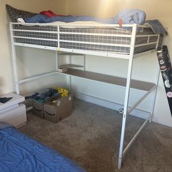 Full Size Loft Bed with built-in office Desk / Shelf