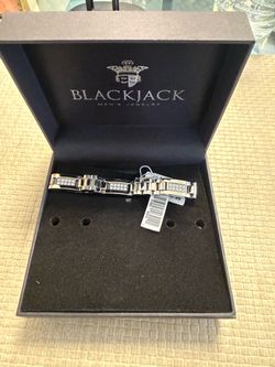 NEW Blackjack Men’s Stainless Steel Bracelet w/ Stones – BJB194W