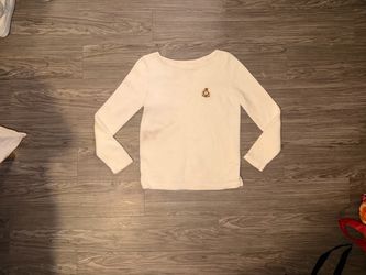 Vintage Lauren Ralph Lauren Knit Sweater Womens S White Crest Logo 100% Cotton