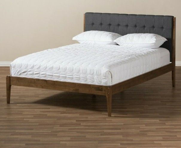 Baxton Studio Clifford King Platform Bed SW8065-Grey/Walnut-M7-king