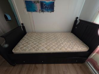 Twin bed and mattress