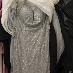 Size 8 Silver Prom Dress