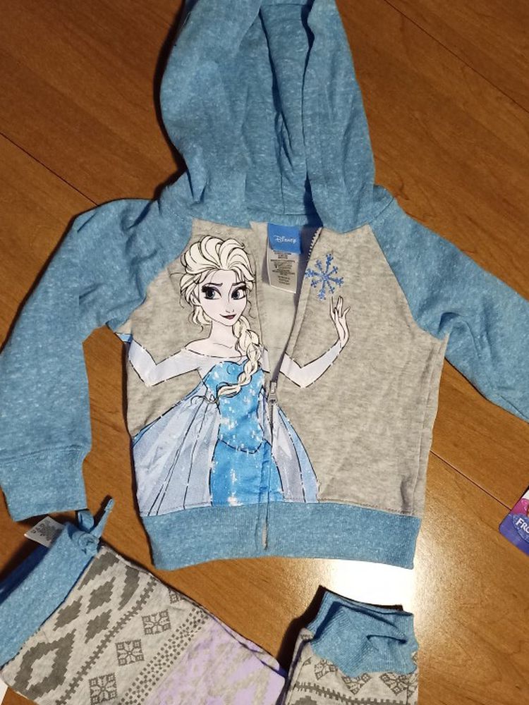 Girls size 3T Disney Frozen Elsa hoodie pants sweats set!