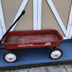 Vintage radio Flyer Model 90 Red Steel Wagon