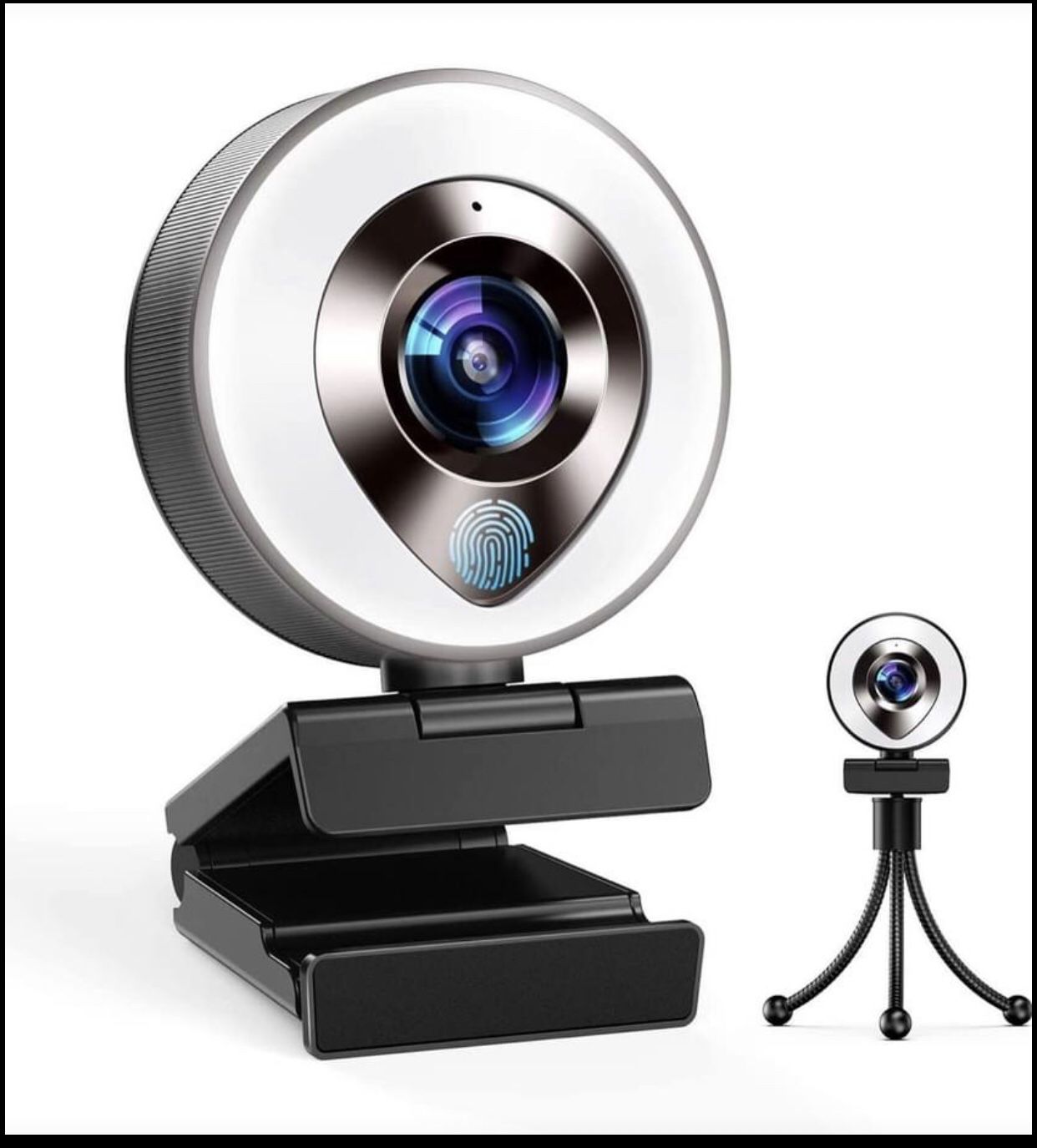#5)HD Webcam with Ring Light