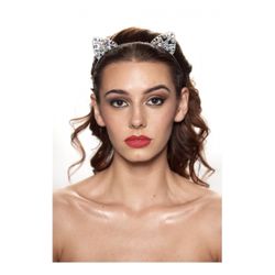 Silver Cat Headband With Rhinestones (12)