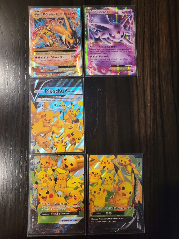 M Charizard Ex, Espeon Ex & Union Pikas