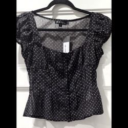 Rolina Polka Dot Chiffon Blouse