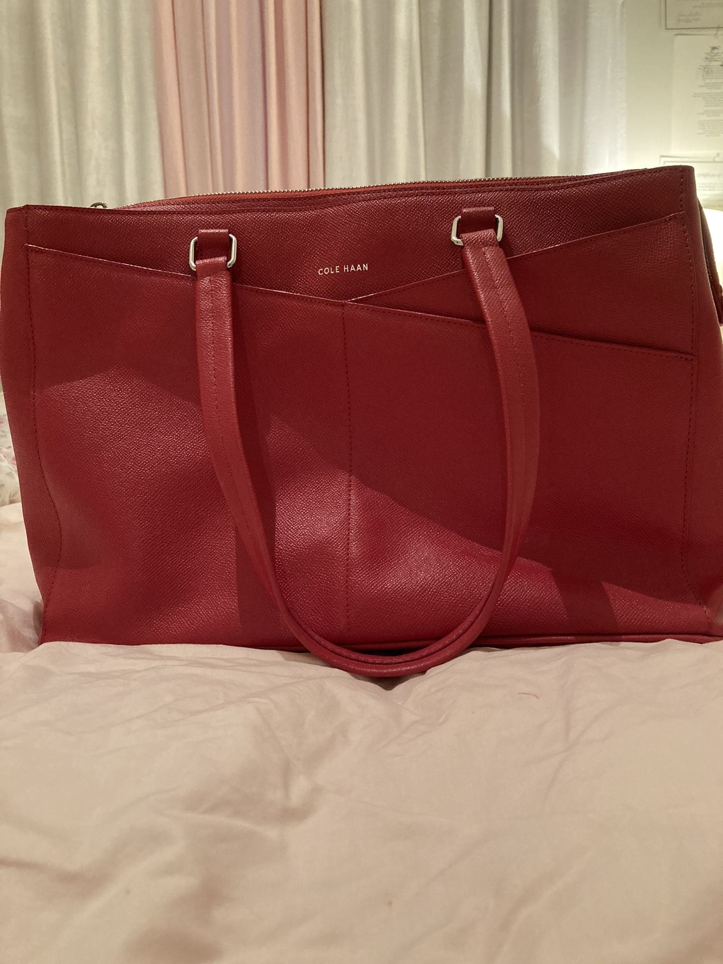 Cole Haan Leather Tote Red