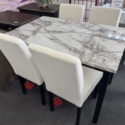 White 5pc Dining Set