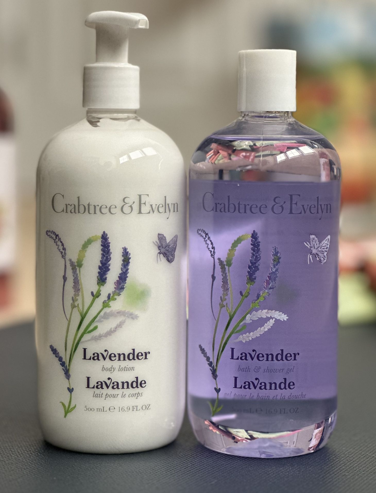 Crabtree & Evelyn Lotion and Bath Gel Set 16.9oz Each - Lavender