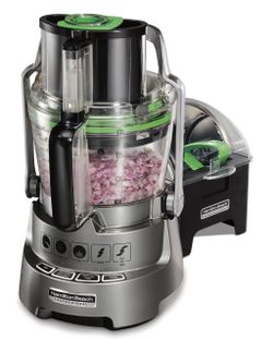 Hamilton Beach Professional Stack & Snap Dicing Food Processor for Slicing, Shredding and Kneading, Extra-Wide Feed Chute, 14 Cups, Stainless Steel