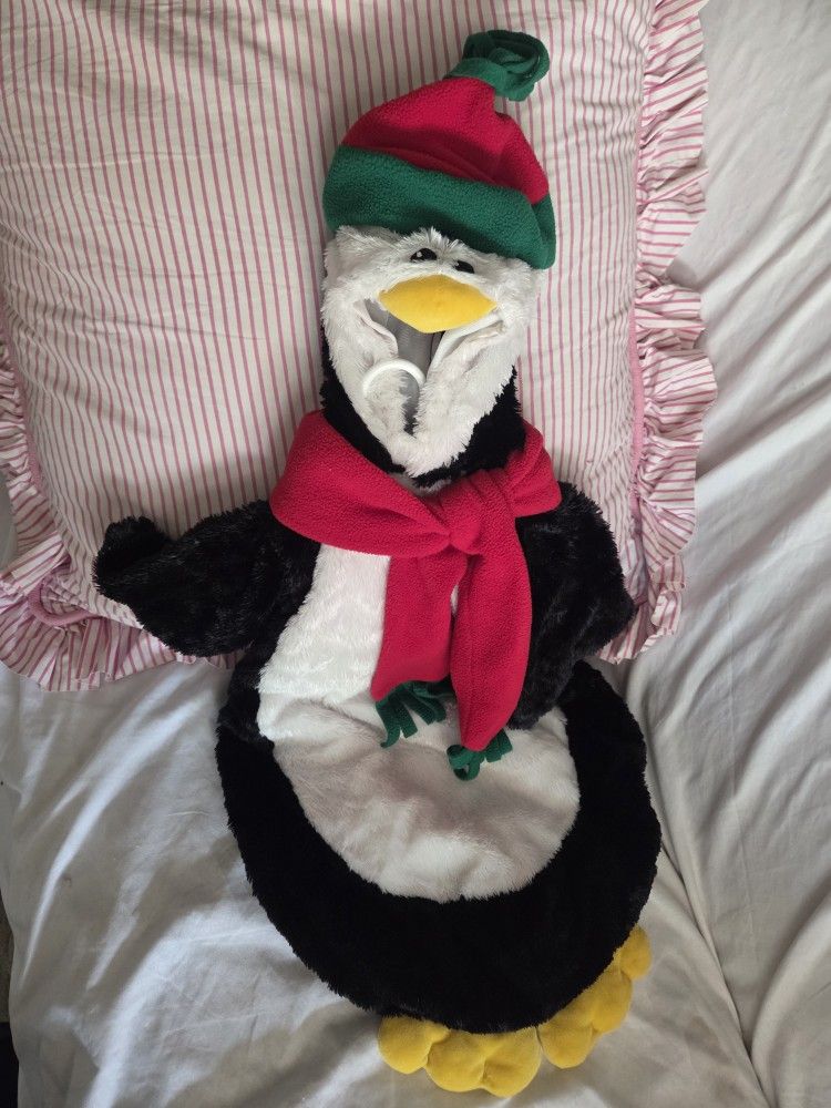 Miniwear Penguin 0-9 Mos Baby Plush Bunting Holiday Snowsuit Zips Hooded