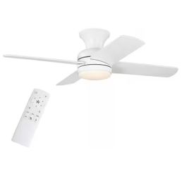 Hampton Bay Cardiff 42” Matte White Ceiling Fan w/ LED Light & Remote