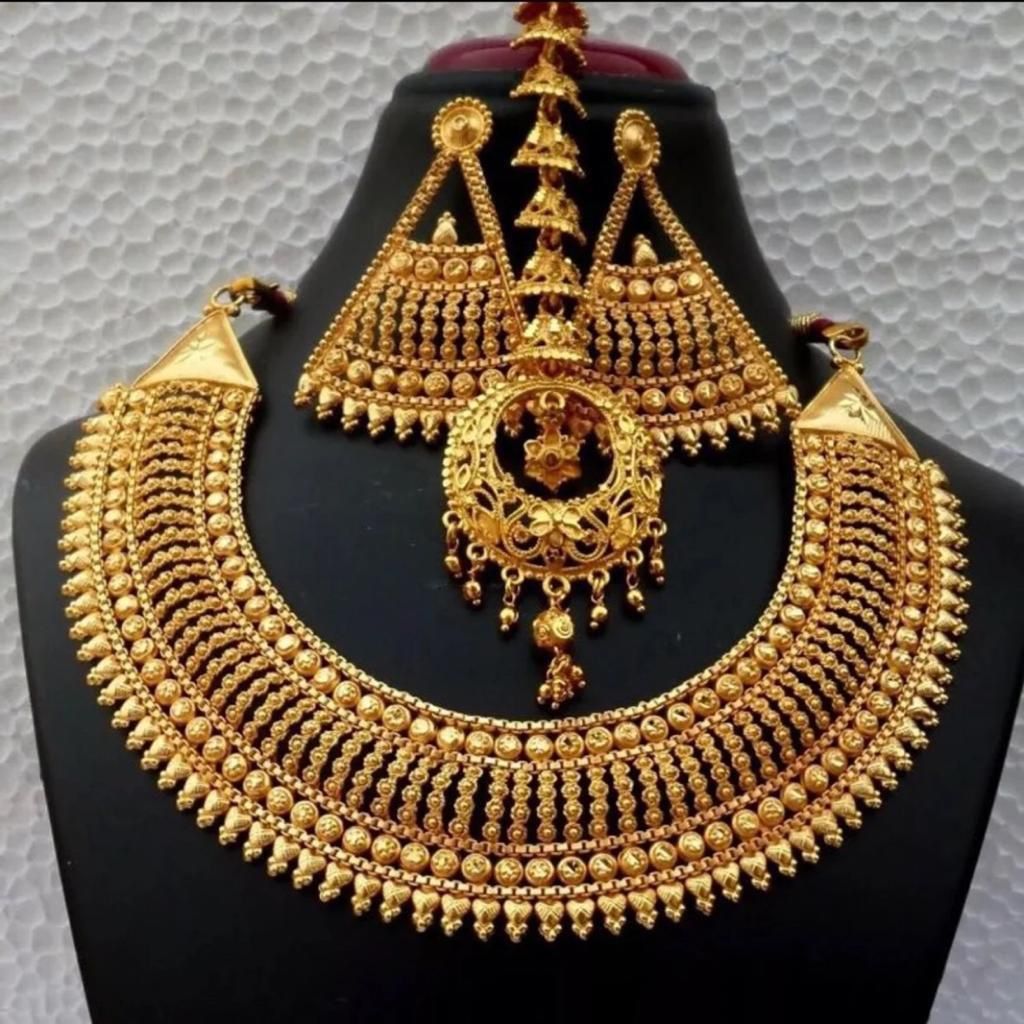 22k Gold Plated Jewelry Set Earrings Pedant Necklace Chain Indian Bollywood Jewelry 22k Gold Plated 