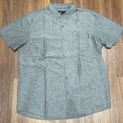 Molokai Surf  XXL [2XL] Grey Button Up Bottom Down Short Sleeve Casual Shirt - Size XXL [2XL]