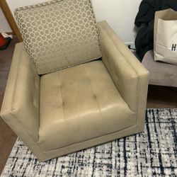 2 Swivel Leather Chairs