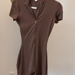 Brown One Piece Workout Clothing 