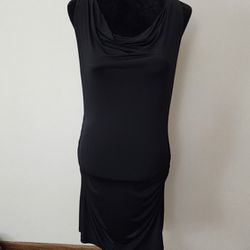 Wet Seal Y2K Ruched Midi Black Dress Women's Size L