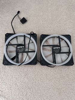 A pair of upHere 120mm Dual-Ring RGB Case Fans