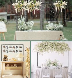 Adjustable Over Table Arch Stand With Clamps, 31"-110" Metal Balloon & Flower Display Rod For Party, Wedding, Birthday, Dessert Table Decor