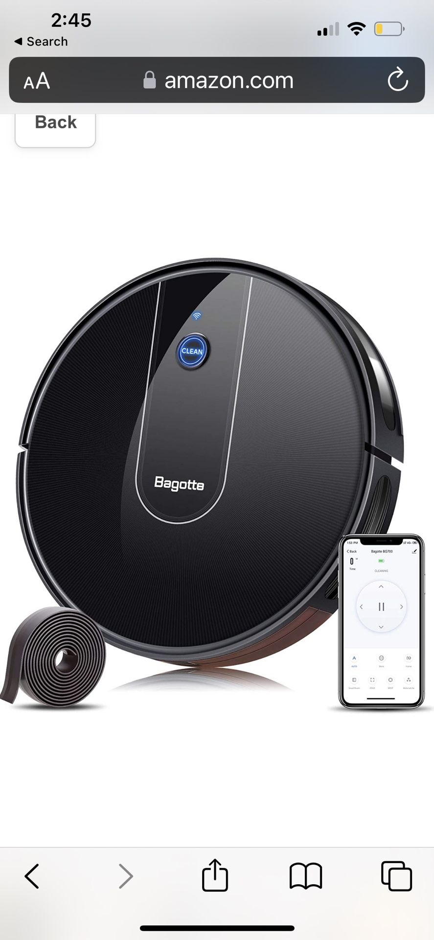Bagotte Robotic Vacuum Cleaner