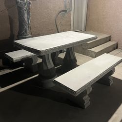 Brand New Concrete Cement Table Set