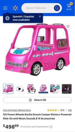 Barbie ride on camper