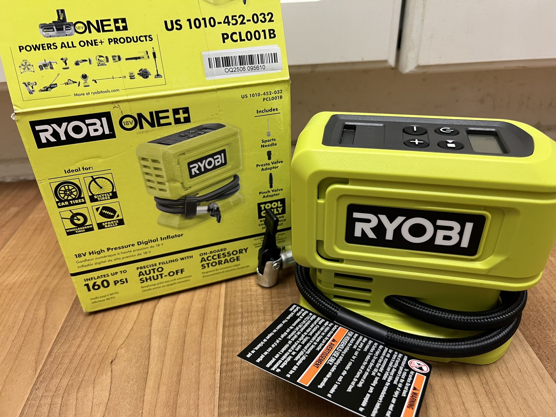 RYOBI ONE+ 18V Cordless High Pressure Inflator (Tool Only)