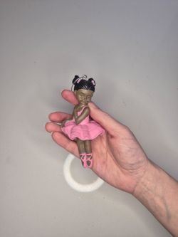 Kurt Adler C8751 Black Little Ballerina Pink Tutu Christmas Ornament 3.25"