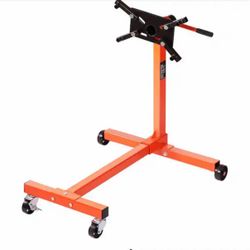 Engine Stand, 750lbs. (3/8 Ton) Rotating Engine Motor Stand with 360 Degree Adjustable Head, Cast Iron Motor Hoist Dolly