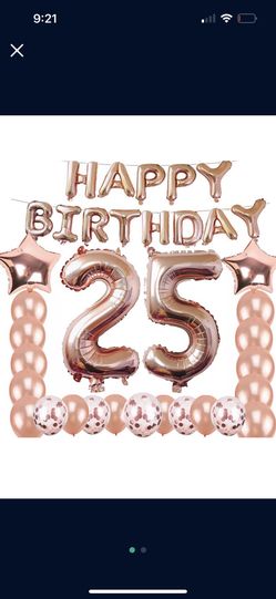 Rose Gold 25th Birthday Balloon Decoration 